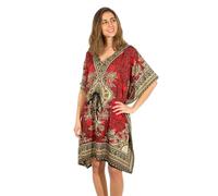 Coline - Robe Tunique de Plage (FR/ES, Alpha/Lettres, Taille Unique, Taille Normale, Taille Normale, Rouge)