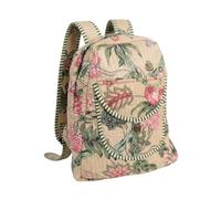 Coline Sac à Dos Matelassé Imprimé, Taille Unique, Beige, Femme, Adulte, Coton, 34x27x15 cm