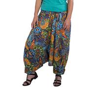 Coline - Sarouel 3 en 1 Femme imprimé Tropical - Couleur : Orange - Taille Unique