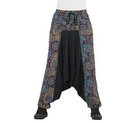 Coline - Sarouel Ethnique Fourche Basse - Couleur : Noir - Taille Unique