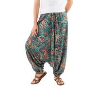 Coline - Sarouel Femme 3 en 1 bohème - Couleur : Petrole - Taille Unique