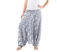 Coline - Sarouel Femme 3 en 1 imprimé éléphants - Couleur : Gris - Taille Unique