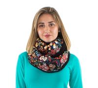 Coline - Snood imprimé tout doux - Couleur : Noir - Taille unique