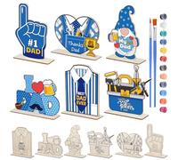 Colingmill Lot de 24 décorations de table pour la fête des pères - Colorez vos propres travaux manuels de fête des pères - Décoration de table en bois pour papa, fête d'anniversaire, salle de classe