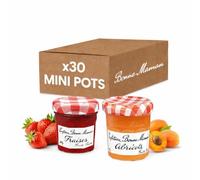 COLIS 30 Confitures Bonne Maman 30g - Fraise & Abricot (Assortiment Portions Individuelles)
