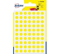 Colis 6 Feuilles D'autocollants Ronds Autocollants Jaunes Diamètre 8mm Avery Psa08j