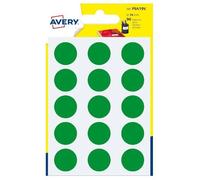 Colis 6 Feuilles D'étiquettes Rondes Autocollants Verts Diamètre 19mm Avery Psa19v