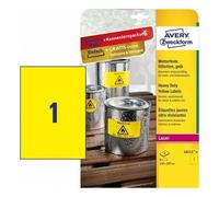Colis 8 Feuilles Étiquettes Polyester Jaune-Imprimantes Laser-210 X 297 Mm Avery