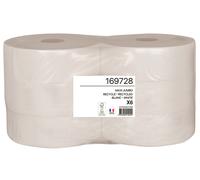 Colis de 6 rouleaux papier hygiénique blanc ouate JUMBO 2 plis 380 m 169728