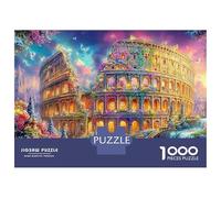 Colisée avec Arc-en-Ciel et Figures Volantes Puzzle De 1000 Pièces Bâtiment Dreamy Landmark Éducatif Et De Défi pour Enfants Et Adultes 70x50cm/1000pcs
