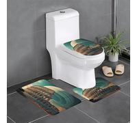Colisée Colossal sous Une Planète Géante Lot De 3 Tapis Bain Doux Tapis WC Lavable Carpettes De Toilette pour Douche Intérieur Maison