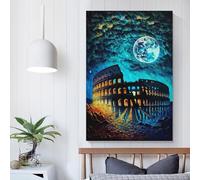 Colisée de Rome Peinture sur toile Peinture abstraite Oeuvre d'art Affiche Image Toile Art mural Décor Chambre Décor Art mural Ensemble 08x12 pouces (20x30 cm)
