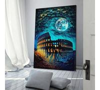 Colisée de Rome Peinture sur toile Peinture abstraite Oeuvre d'art Affiche Image Toile Art mural Décoration de chambre Décoration murale Ensemble d'art mural 12x18 pouces (30x45 cm)