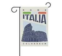 Colisée Italien De Rome Garden Flag Résistant Aux Intempéries Drapeau De Jardin Décoratif Bannière Pour Extérieur Mur Jardin 30X45Cm