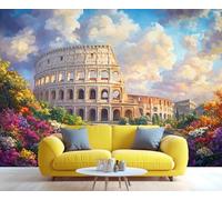 Colisée Rome Italie 3D Panoramique Papier peint mural personnalisé, patrimoine historique européen, papier peint photo d'arène italienne, affiche murale décoration pour chambre à coucher, salon