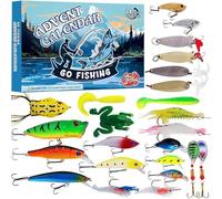 Colitt Fishing Advent Calendar, 24 Days Of Surprise Fishings Tackle, Reusable Gear, Fishing Tackle Countdown, Ideal Gift for Anglers (B)