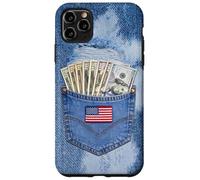 Coll Jeanse Pocket with USA Flag Illustration Graphic Design Coque pour iPhone 11 Pro Max