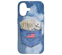 Coll Jeanse Pocket with USA Flag Illustration Graphic Design Coque pour iPhone 17