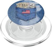 Coll Jeanse Pocket with USA Flag Illustration Graphic Design PopSockets PopGrip pour MagSafe