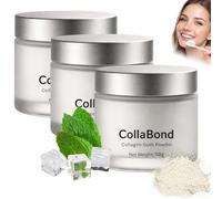 Collabond Colla Gum Collagene Poudre,Poudre Blanchissante Dents au Collagène et Hydroxyapatite,Renforcement Du Sourire Collagum, Protectrice Pour Les Gencives,Dentifrice Voyage (3PC)