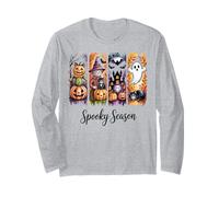 Collage Aquarelle Effrayant Saison Halloween Manche Longue