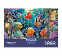 Collage coloré de mer et de livre 1000 Pièces Coffret Puzzle Art décoratif Puzzle Premium Carton Solide - DIY Familial Trop Amusant, Belle Déco, Cadeau D’anniversaire Pour Adultes Et Enfants 52x38cm/1