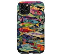 Collage coloré Motif Poisson rétro océan pêche esthétique Coque pour iPhone 11 Pro