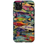 Collage coloré Motif Poisson rétro océan pêche esthétique Coque pour iPhone 11 Pro Max