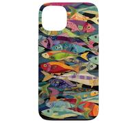 Collage coloré Motif Poisson rétro océan pêche esthétique Coque pour iPhone 13