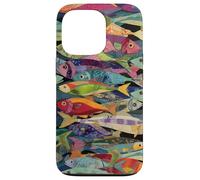 Collage coloré Motif Poisson rétro océan pêche esthétique Coque pour iPhone 13 Pro
