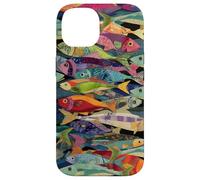 Collage coloré Motif Poisson rétro océan pêche esthétique Coque pour iPhone 14