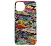 Collage coloré Motif Poisson rétro océan pêche esthétique Coque pour iPhone 14 Plus