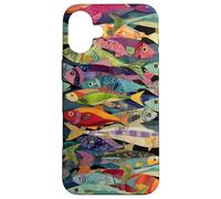Collage coloré Motif Poisson rétro océan pêche esthétique Coque pour iPhone 16 Plus
