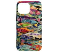 Collage coloré Motif Poisson rétro océan pêche esthétique Coque pour iPhone 16 Pro Max