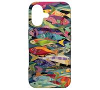Collage coloré Motif Poisson rétro océan pêche esthétique Coque pour iPhone 17