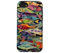 Collage coloré Motif Poisson rétro océan pêche esthétique Coque pour iPhone SE (2020) / 7/8