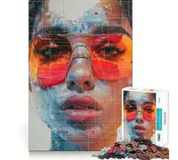 Collage d'affiches avec Visages, Puzzle Adulte de 1000 pièces, Jouet d'entraînement cérébral, détente et création Artistique (38x52cm)