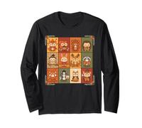 Collage d'animaux Kawaii Automne Automne Manche Longue