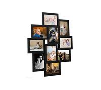vidaXL Collage de cadres photo pour photo de 10x(10x15 cm) Noir MDF