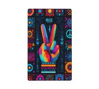 Collage de divers symboles de paix à bascule simple plaque murale vierge couvercle d'interrupteur décoratif 1 gang pour cuisine salle de bain taille 11,4 x 7 cm