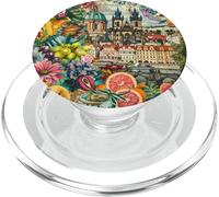 Collage de Monuments Architecturaux Colorés du Prague PopSockets PopGrip pour MagSafe