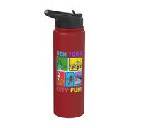 Collage de monuments emblématiques amusants de New York pour enfants Stainless Steel Insulated Water Bottle