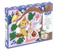Collage de mousses - Fetes scintillante - DJECO - Pack petites fournitures - Jaune