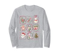 Collage de Noël rétro Mignon Père Noël Renne Pain d'épice Manche Longue