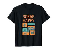 Collage de papier Scrap Happy, graphique orange et aqua T-Shirt