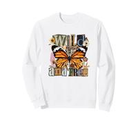 Collage de Papillons monarques Sauvages et gratuits pour Les Amoureux de la Nature Sweatshirt