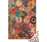 Collage de parapluies colorés 1000 Pièces Carton Robuste Puzzle Classique pour Adultes Défi du Jeu Éducatif Décoration Murale Idée Cadeau 38x26cm/1000pcs