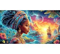 Collage de Paysage Fantastique en 4 Parties Puzzle 1000 pièces - Jeu Difficile en Papier recyclé Activité à Domicile Cadeau 38x26/1000pcs