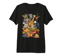 Collage de Personnages Ultimate Wild Animal Kingdom T-Shirt Haut de Gamme