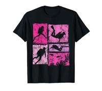Collage de plongée rétro pour Femmes avec Tuba et plongeurs T-Shirt Graphique avec Valeur